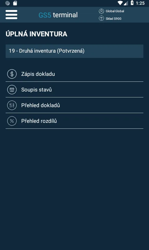 GS5 terminal inventura