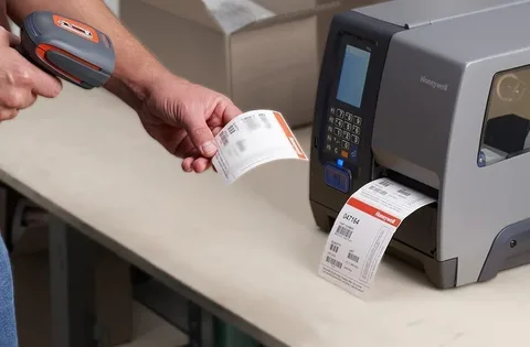 Intermec PM 43 scan vytištěné etikety s barcodem